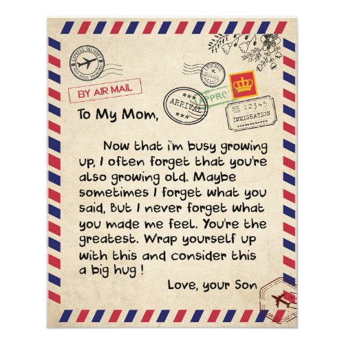 To My Son Gift Mom And Son Love Letter To Son Flyer