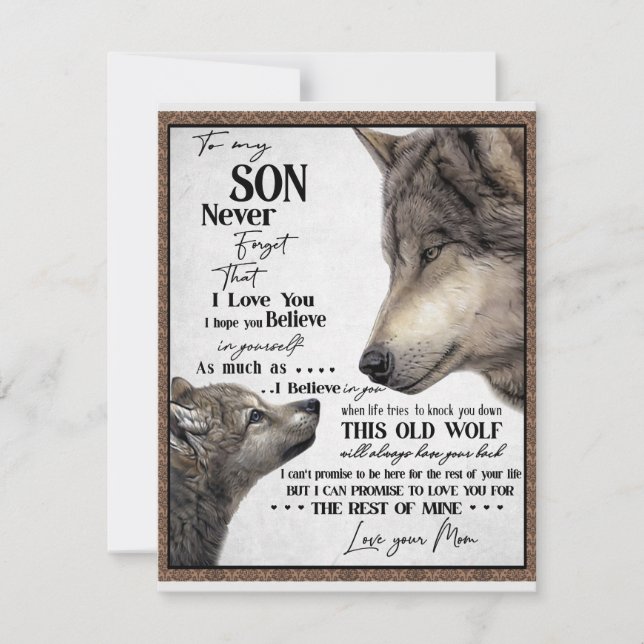 To My Son Gift, Mom And Son, Love Letter To Son Invitation (Front)