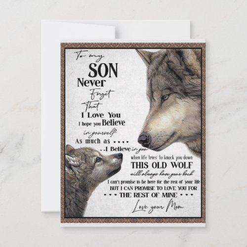 To My Son Gift Mom And Son Love Letter To Son Invitation