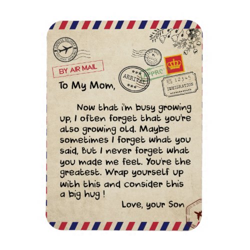 To My Son Gift Mom And Son Love Letter To Son Magnet