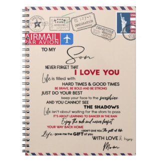 To My Son Gift, Mom And Son, Love Letter To Son Notebook