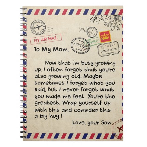 To My Son Gift Mom And Son Love Letter To Son Notebook
