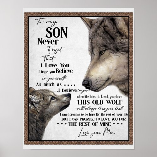 To My Son Gift Mom And Son Love Letter To Son Poster