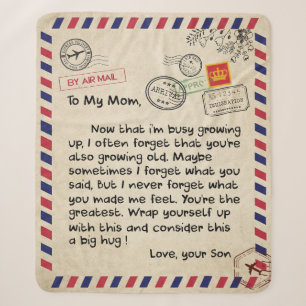 To My Son Gift, Mom And Son, Love Letter To Son Sherpa Blanket