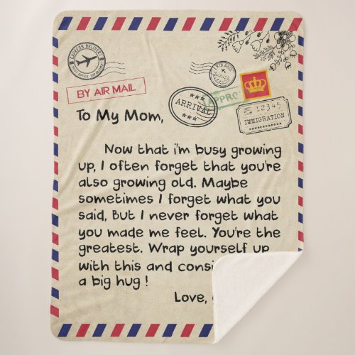 To My Son Gift Mom And Son Love Letter To Son Sherpa Blanket