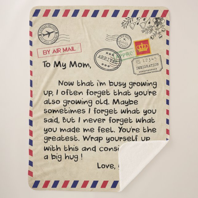 To My Son Gift, Mom And Son, Love Letter To Son Sherpa Blanket (Front)