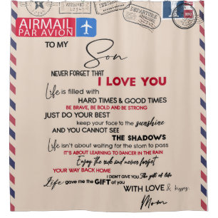 To My Son Gift, Mom And Son, Love Letter To Son Shower Curtain