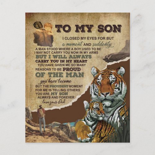 To My Son GiftTiger LoversLetter To Son From Dad Flyer