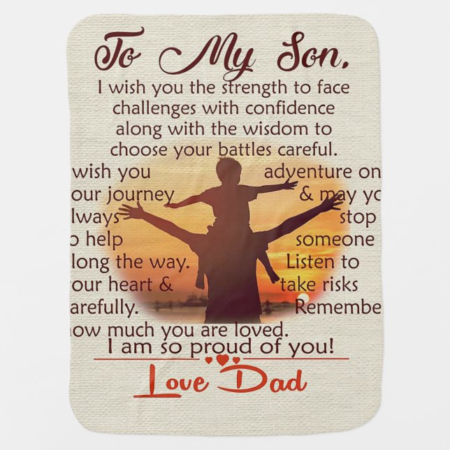 To my son | Lovely Letter To Him | Baby Blanket (Front)