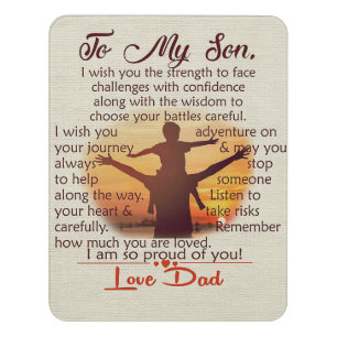 To my son Lovely Letter To Him Door Sign