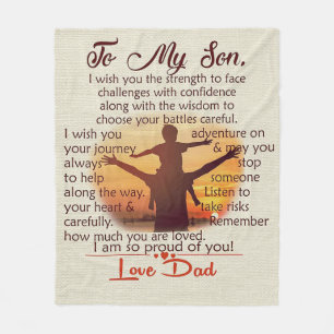 To my son Lovely Letter To Him Fleece Blanket