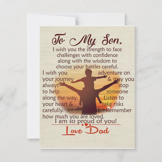 To my son | Lovely Letter To Him | Invitation (Front)