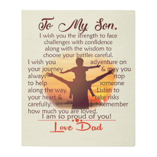 To my son Lovely Letter To Him Metal Print