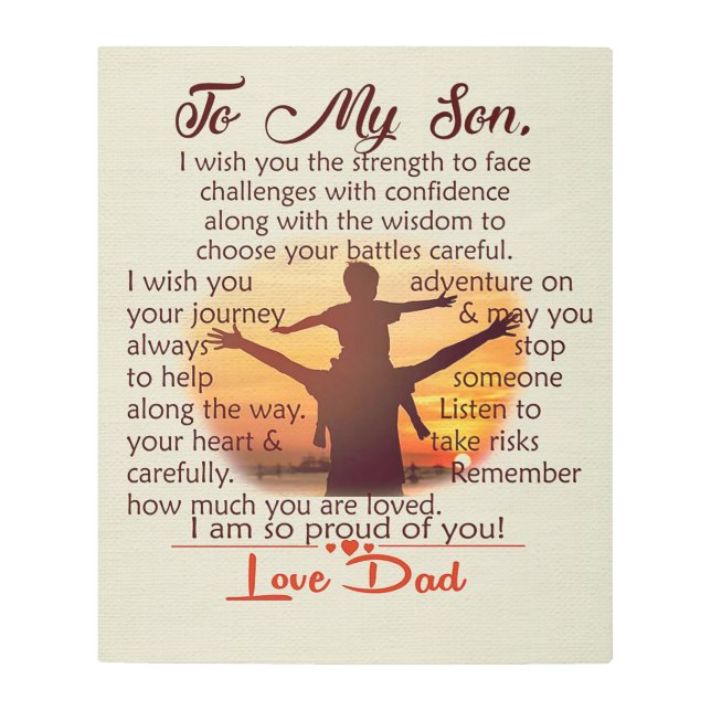 To my son | Lovely Letter To Him | Metal Print (Front)