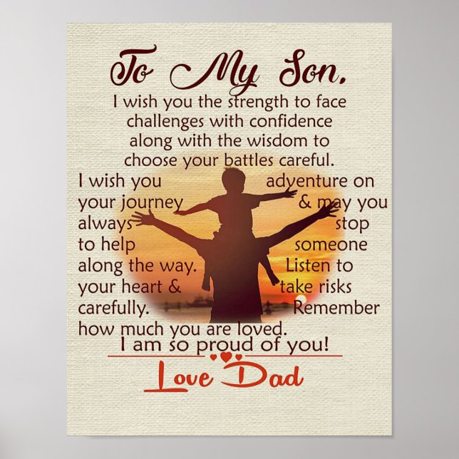 To my son | Lovely Letter To Him | Poster (Front)