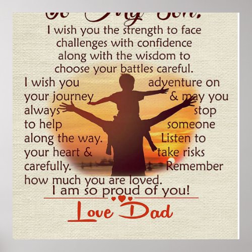 To my son  Lovely Letter To Him  Poster
