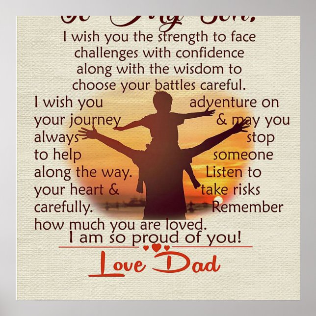 To my son | Lovely Letter To Him | Poster (Front)