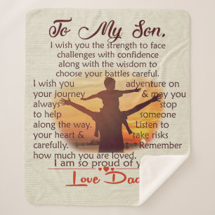 To my son   Lovely Letter To Him   Sherpa Blanket