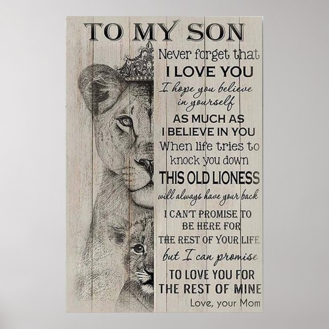 to my son, mothers day gifts, love mom poster (Front)