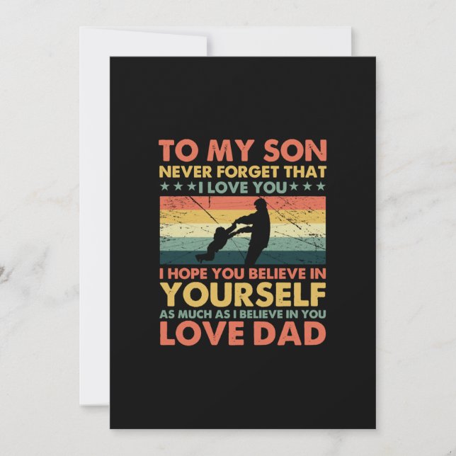 to my son - never get that i love you sweat holiday card (Front)