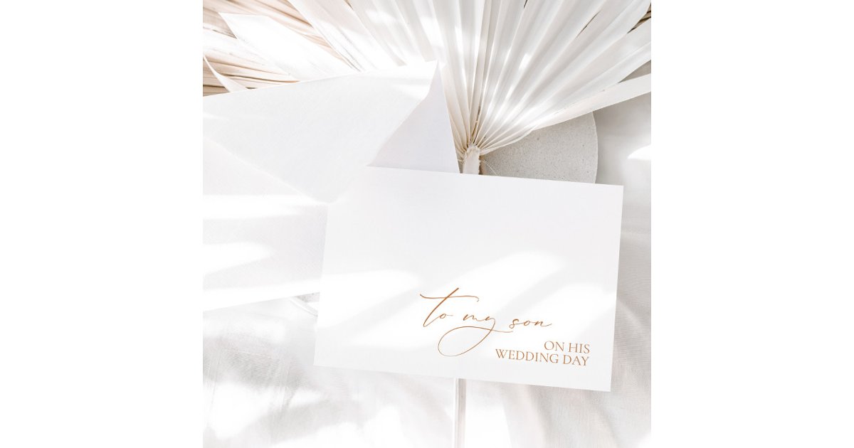 To My Son On His Wedding Day Message Card Zazzle