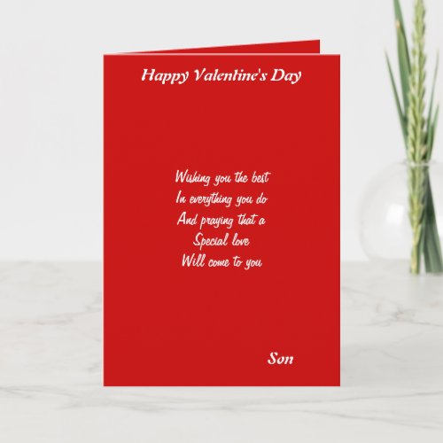 To my  son on valentines Day Holiday Card