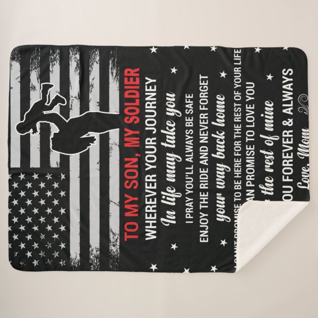 To My Son Sherpa Blanket (Front (Horizontal))