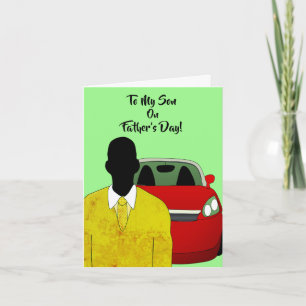 To My Son Suit & Tie African American Father's Day Card
