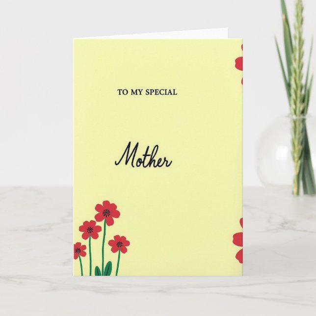 To My Special Mother Card (Front)