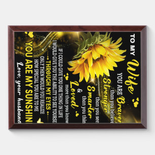 To My Sunflower Wife Birthday Gift, Couple Love Award Plaque