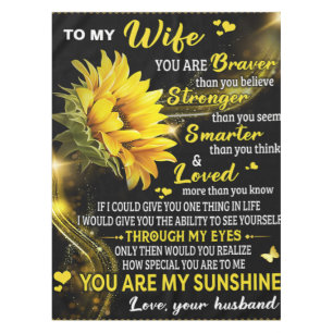 To My Sunflower Wife Birthday Gift, Couple Love Tablecloth