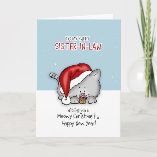 To my sweet sister_in_law  _ Cat Christmascard Holiday Card