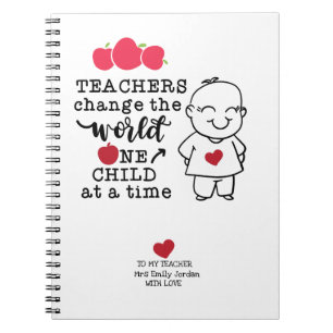 To My Teacher with Love Personalized  Notebook