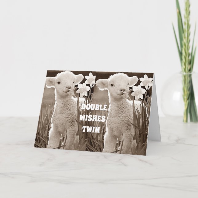 ***TO MY TWIN DOUBLE WISHES AT EASTER*** HOLIDAY CARD (Front)