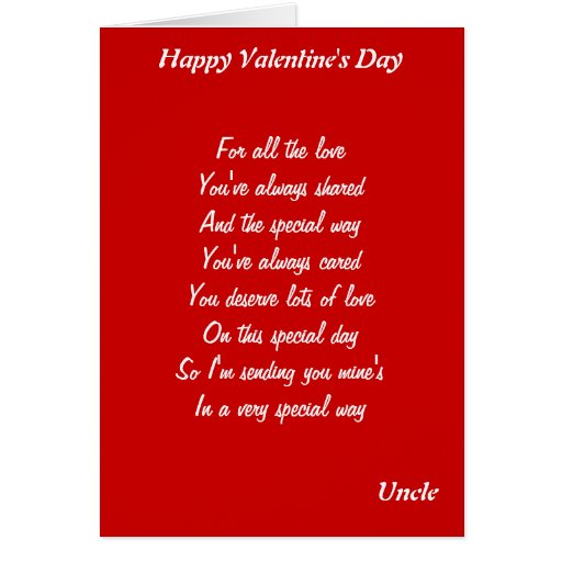 To my uncle on valentine's day cards | Zazzle