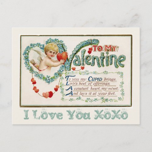 To My Valentine Cupid Custom Postcard
