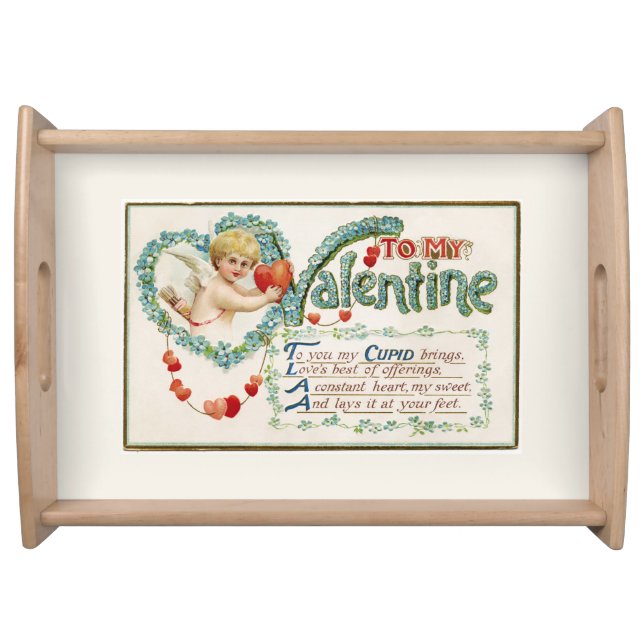 To My Valentine Cupid Serving Tray (Front)