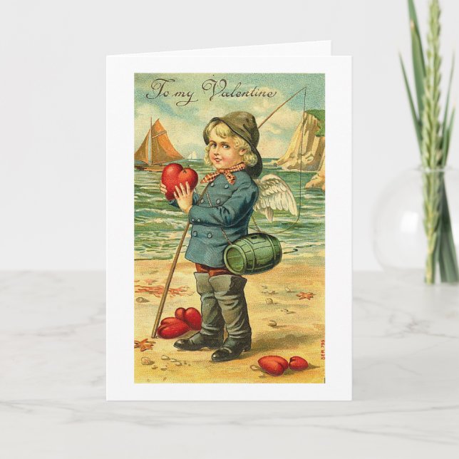 To My Valentine Fishing for Hearts Holiday Card (Front)