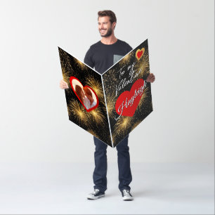 TO MY VALENTINE GOLD FIREWORKS JUMBO CARD