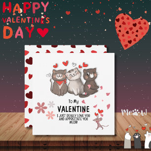 To My Valentine Meow Note Card