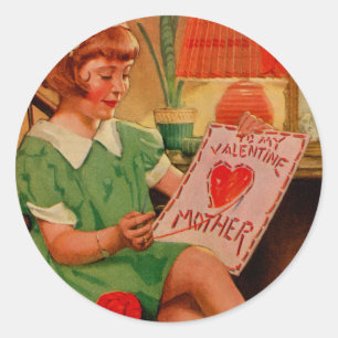 To My Valentine Mother Classic Round Sticker