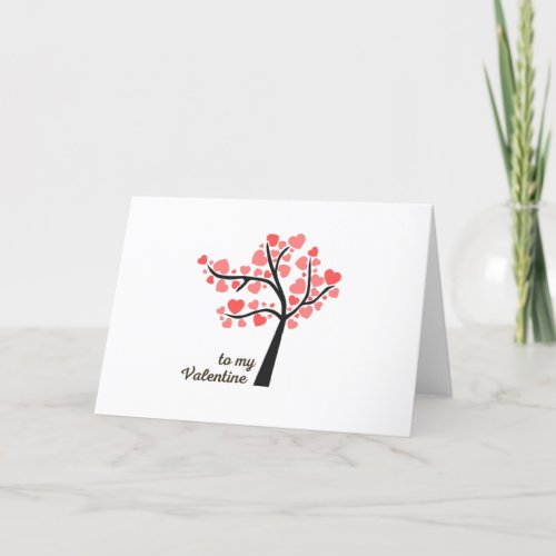 To My Valentine _ Nature Heart Tree Modern Design Holiday Card
