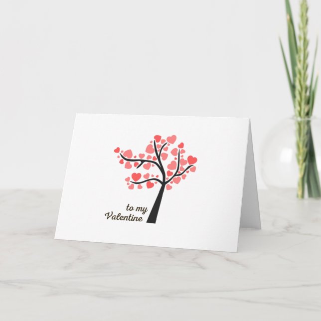 To My Valentine - Nature Heart Tree Modern Design Holiday Card (Front)
