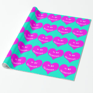To My Valentine Pink Heart Wrapping Paper