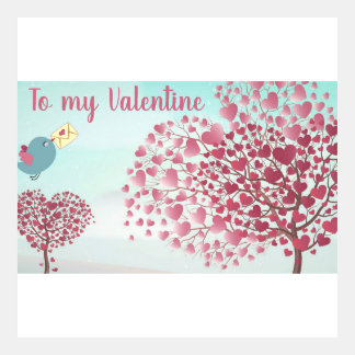To my Valentine tree with hearts Zoom Background