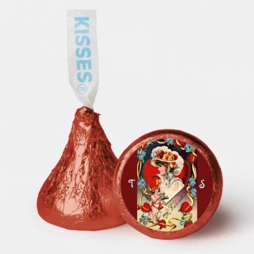 To My Valentine Vintage Lady Two Monograms Hershey Hersheys Kisses