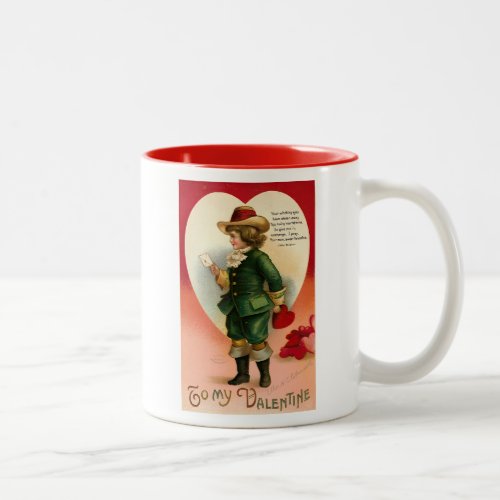 To my Valentine Vintage Victorian Valentines Day Two_Tone Coffee Mug