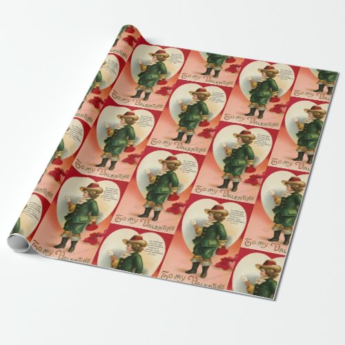 To my Valentine Vintage Victorian Valentines Day Wrapping Paper