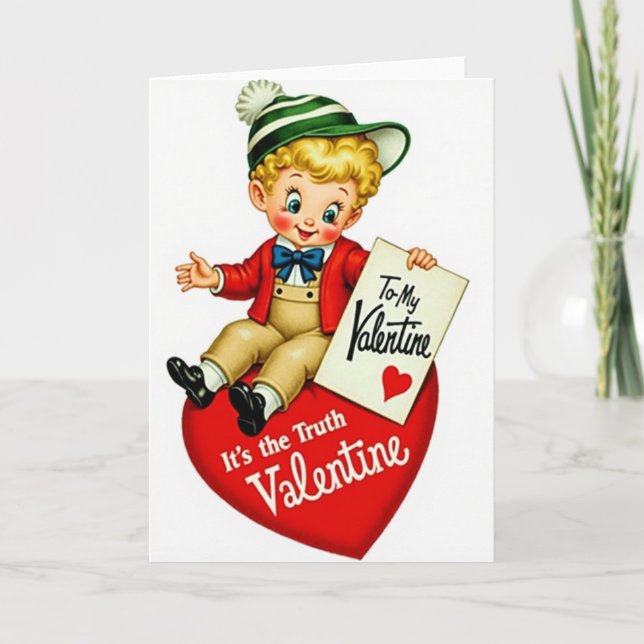 To My Vintage Valentine Boy Card (Front)