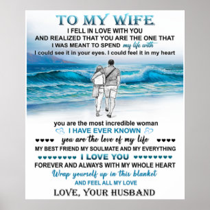 To My Wife Beach Gift, Wife Birthday, Couple Love Poster